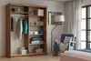 Kleiderschrank DART mit Lamellen und Spiegel 120 cm Produktbild-Vorschau 3