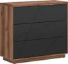 Kommode Sven mit 3 Schubladen, Weiß und Holzoptik, 106cm Produktbild-Vorschau 1