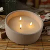LED Kerze mit Timer dreiflammig 20x8cm Wachs Beton Weiß / Produktbild-Vorschau 6