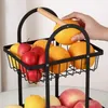Obstkorb - 2 Ebenen - Etagere - Metall - Schwarz - für Produktbild-Vorschau 2