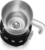 A top-down view of a black milk frother. Podgląd zdjęcia produktu