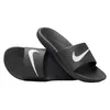 A pair of black Nike Kawa slides with white Nike swoosh logos, shown on a white background. Produktbild-Vorschau