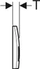 A technical drawing showing a side view of a flush plate with measurement indicators. Produktbild-Vorschau