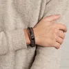 Antik Pazifik Unique Lederarmband mit Stahlverschluss Produktbild-Vorschau 2