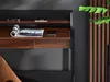 Minimalistický písací stôl RENO - čierny / orech Náhľad obrázku produktu 13