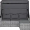vidaXL 3-Sitzer-Gartensofa mit Dach und Fußhocker Grau Poly Produktbild-Vorschau 2