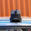 A close-up of a car roof rack accessory with an orange corrugated metal background. Náhľad obrázku produktu