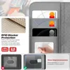 A collage of images showcasing a phone case with RFID blocking and card slots, demonstrating its features and benefits. Anteprima dell’immagine prodotto
