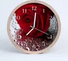 Holzuhr 30fi cm wanduhr - Rose Blumen Produktbild-Vorschau 1