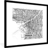 MuchoWow® Gerahmtes Poster Osaka - Stadtplan - Schwarz und Produktbild-Vorschau 1