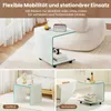 COSTWAY Beistelltisch aus Glas mit Rollen, Glastisch Produktbild-Vorschau 7