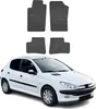 1998-2009 Peugeot 206 Fußmatten Gummi Schwarz 4 tlg Produktbild-Vorschau 1