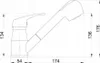 A technical drawing of a faucet with dimensions indicated. Produktbild-Vorschau