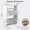 Meuble à Chaussures d'Entrée Blanc en Bois, 2 Portes Voir les images du produit 7