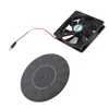 A solar panel and a fan are displayed on a white background. Produktbild-Vorschau