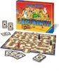 A board game set up for play, with the game box in the background. Produktbild-Vorschau