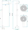 Technical drawings with dimensions of a shower set. Anteprima dell’immagine prodotto