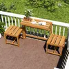COSTWAY Banc de jardin 2 en 1, table de jardin avec banc, Voir les images du produit 8