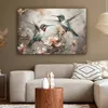 Wanddeko 120x80 cm - Tiere - Kolibri - Vögel - Blumen - Produktbild-Vorschau 5