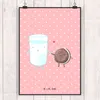 Mr. & Mrs. Panda Bild Milch Keks DIN A2 - Rot Pastell - Produktbild-Vorschau 2