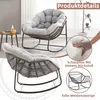 A collage of images showcasing a rocking chair, its features, and materials. Anteprima dell’immagine prodotto