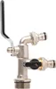 A split garden tap with two outlets, photographed against a white background. Anteprima dell’immagine prodotto