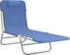 A blue foldable lounge chair on a white background. Produktbild-Vorschau