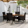 vidaXL 5-tlg. Garten-Essgruppe Poly Rattan Schwarz Produktbild-Vorschau 2