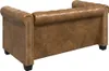 The back view of a brown Chesterfield sofa. Produktbild-Vorschau