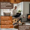 BLACK OAK OHIO Kaminholzbank Schwarz mit Holzablage & Produktbild-Vorschau 7