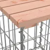 Close-up view of a gabion bench with wooden slats. Náhľad obrázku produktu