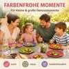 Melamin Teller Set 6er farbenfroh für Alltag & Outdoor Produktbild-Vorschau 4