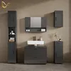A modern bathroom vanity set with a sink, mirror, and storage cabinets. Anteprima dell’immagine prodotto
