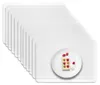 A stack of clear placemats with a white plate and a small dessert on it. Produktbild-Vorschau