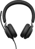 A studio shot of a black headset against a white background. Produktbild-Vorschau