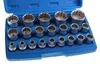A set of socket wrenches in a blue plastic case. Produktbild-Vorschau