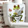 GKA WC Deckel Aufkleber Frosch mit Zeitung auf WC Produktbild-Vorschau 2