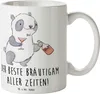 Mr. & Mrs. Panda Tasse Bester Bräutigam - Weiß - Geschenk, Produktbild-Vorschau 1