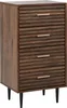 BELIANI Komoda tmavé drevo MDF 4 zásuvky úložný priestor Náhľad obrázku produktu 1