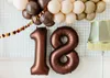 Fóliový balón číslo "1" - 86 cm, mocca, hnedý, satén Náhľad obrázku produktu 1