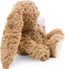 A side profile of a brown plush bunny toy sitting down. Náhľad obrázku produktu