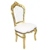 Barockstuhl Barock Stuhl Weiß Gold Kunstleder Esszimmer Produktbild-Vorschau 2