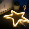 LED Neon Schild Stern Gelb 28.5x28.5cm - Weihnachtsdeko Produktbild-Vorschau 2