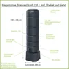 A diagram of a rain barrel with labels pointing out its features and dimensions. Podgląd zdjęcia produktu