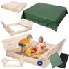 MODO24 Sandkasten Holz, Deckel, Sitzbänke, Schutzplane, Produktbild-Vorschau 1