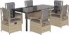 vidaXL 7-tlg. Garten-Essgruppe mit Kissen Beige Poly Rattan Produktbild-Vorschau 1