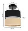 Plafondlamp, wandlamp, lampenkap van jute, 20 cm, zwart Productafbeelding-voorbeeld 6