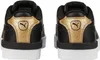 The back view of two black Puma Jada Distressed sneakers with gold accents. Podgląd zdjęcia produktu