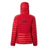 Rote isolierte Damenjacke "Mtn Seeker Mw Down Hoody" von Berghaus; Rückansicht mit Kapuze und gestepptem Design. Produktbild-Vorschau