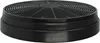 A black round carbon filter for a range hood, shown from a three-quarter angle. Produktbild-Vorschau